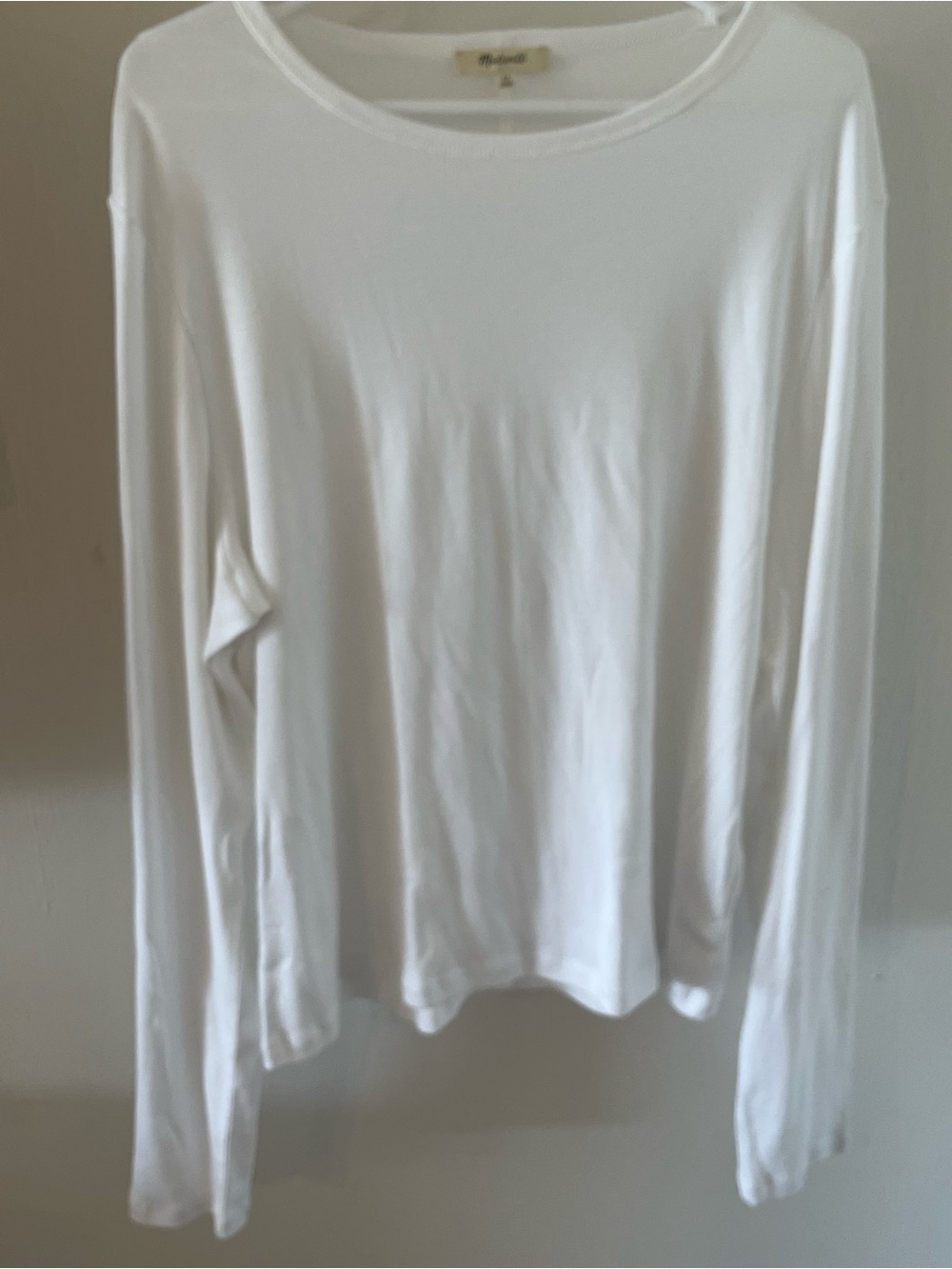 Madewell White Long-Sleeve Crewneck Tee